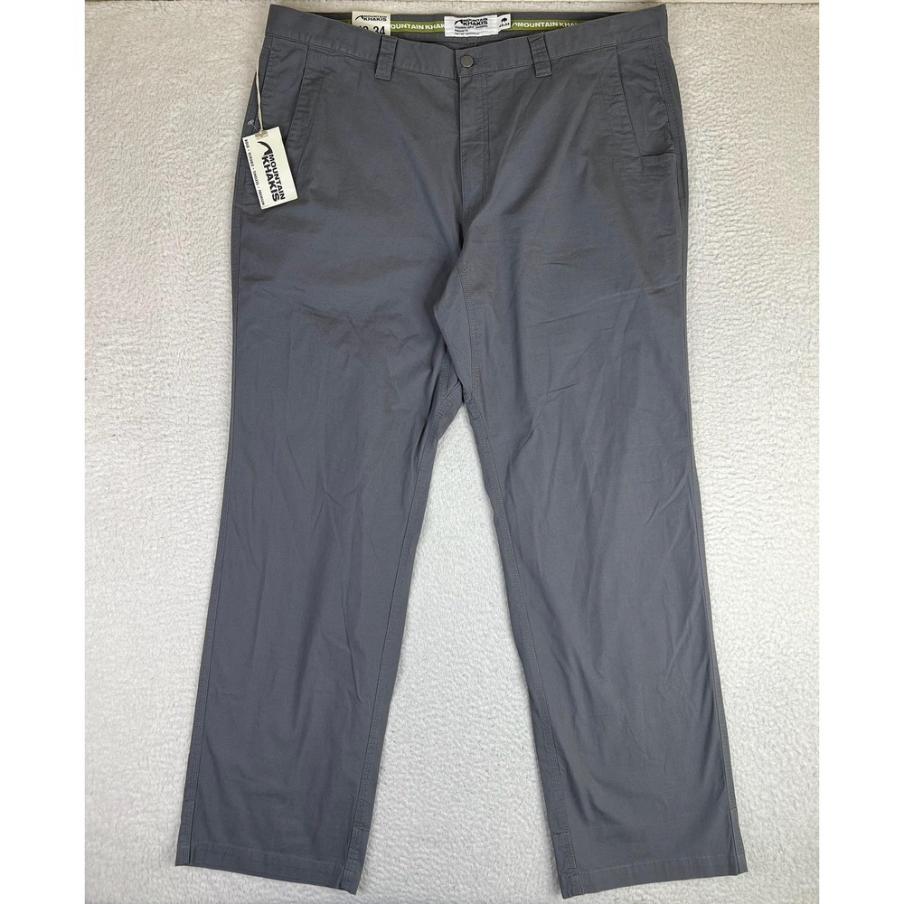 Mountain Khakis All Mountain Pant Mens 42x34 Gray Relaxed Fit Stretch Canvas NEW